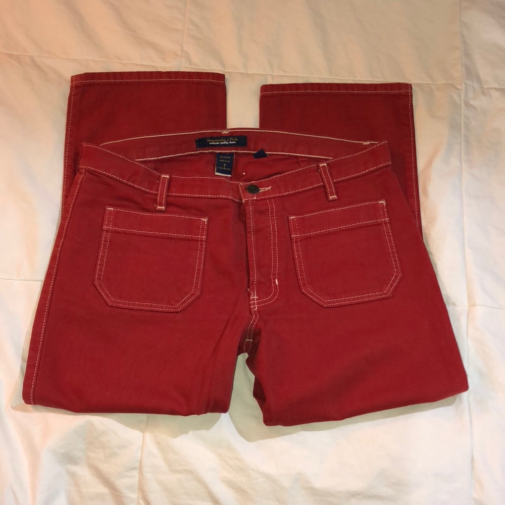 🌻Abercrombie & Fitch red Capri Sz 6